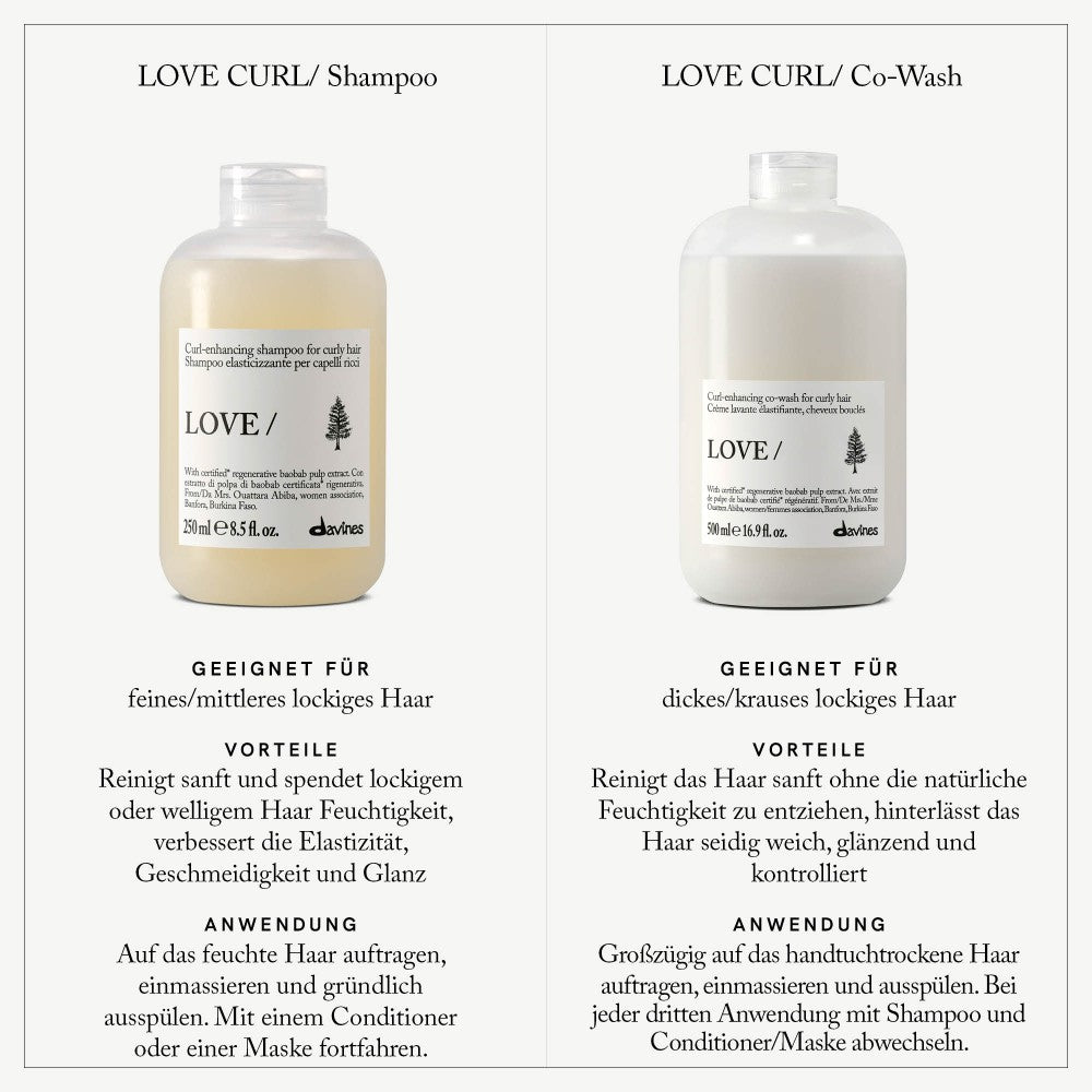 Davines Germany LOVE CURL Shampoo - Lockenverstärkendes Shampoo für welliges oder lockiges Haar