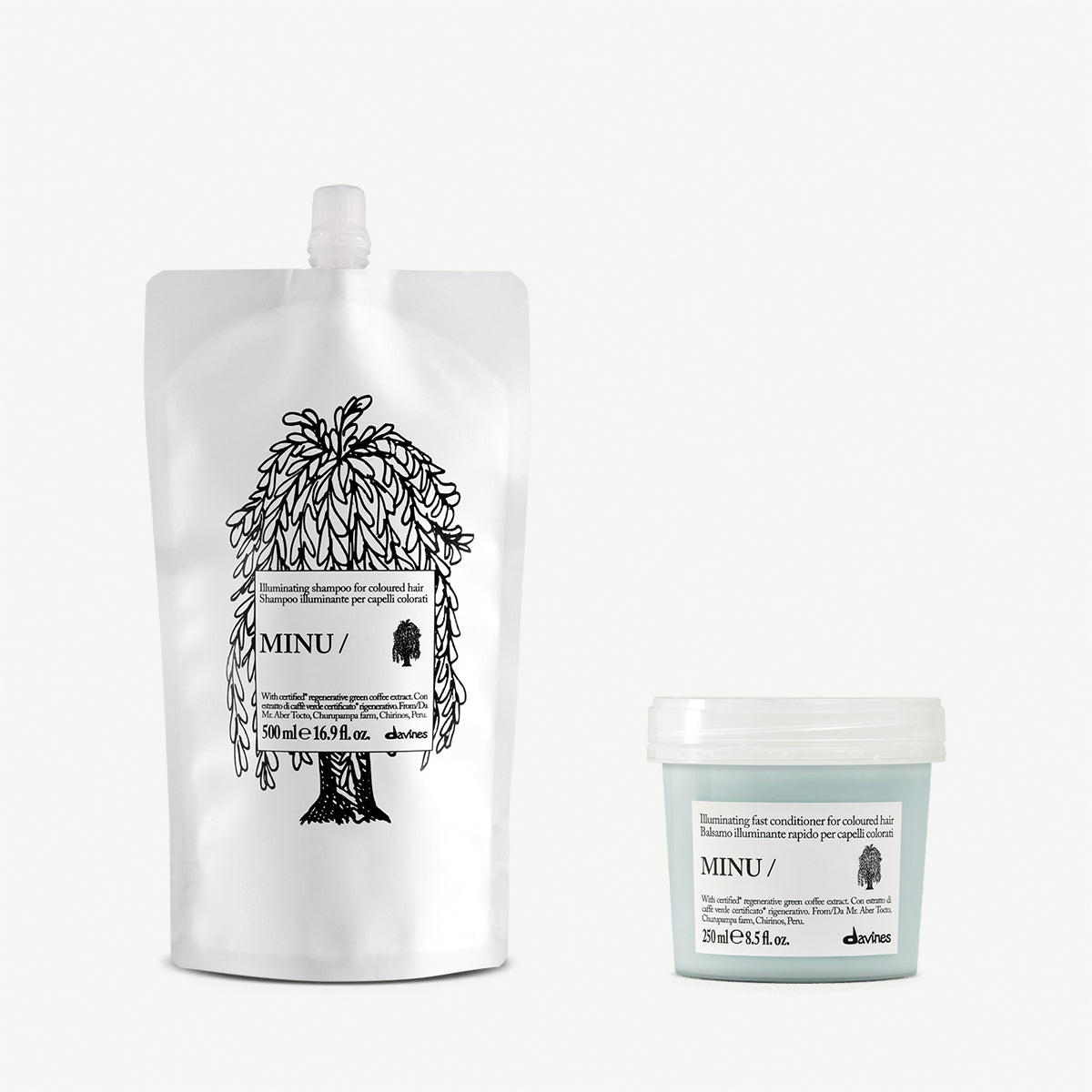 Davines Germany MINU Shampoo Refill & Conditioner - Farbschützendes Pflegeduo für coloriertes Haar