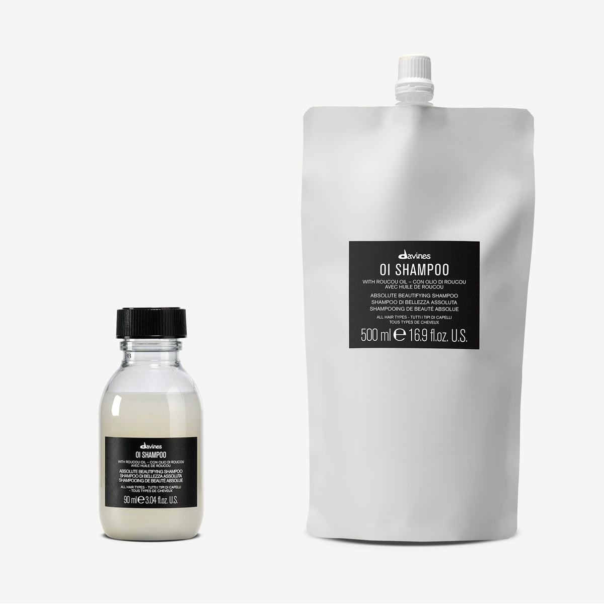 Davines Germany OI Shampoo Reisegröße & Refill - Shampoo mit reichhaltigem Roucou-Öl für geschmeidiges und voluminöses Haar
