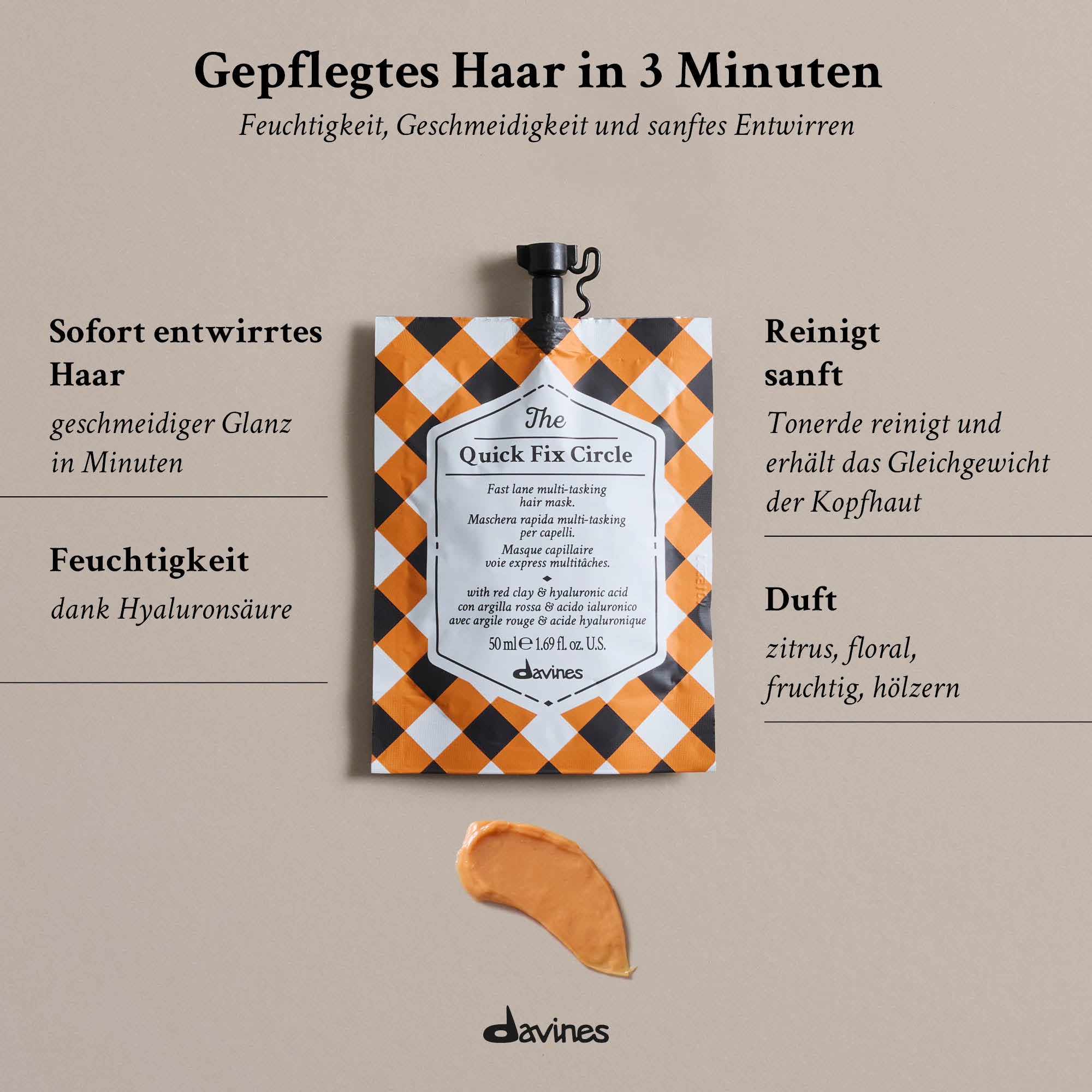 Davines Germany The Quick Fix Circle - Express Haarmaske wenn es schnell gehen muss