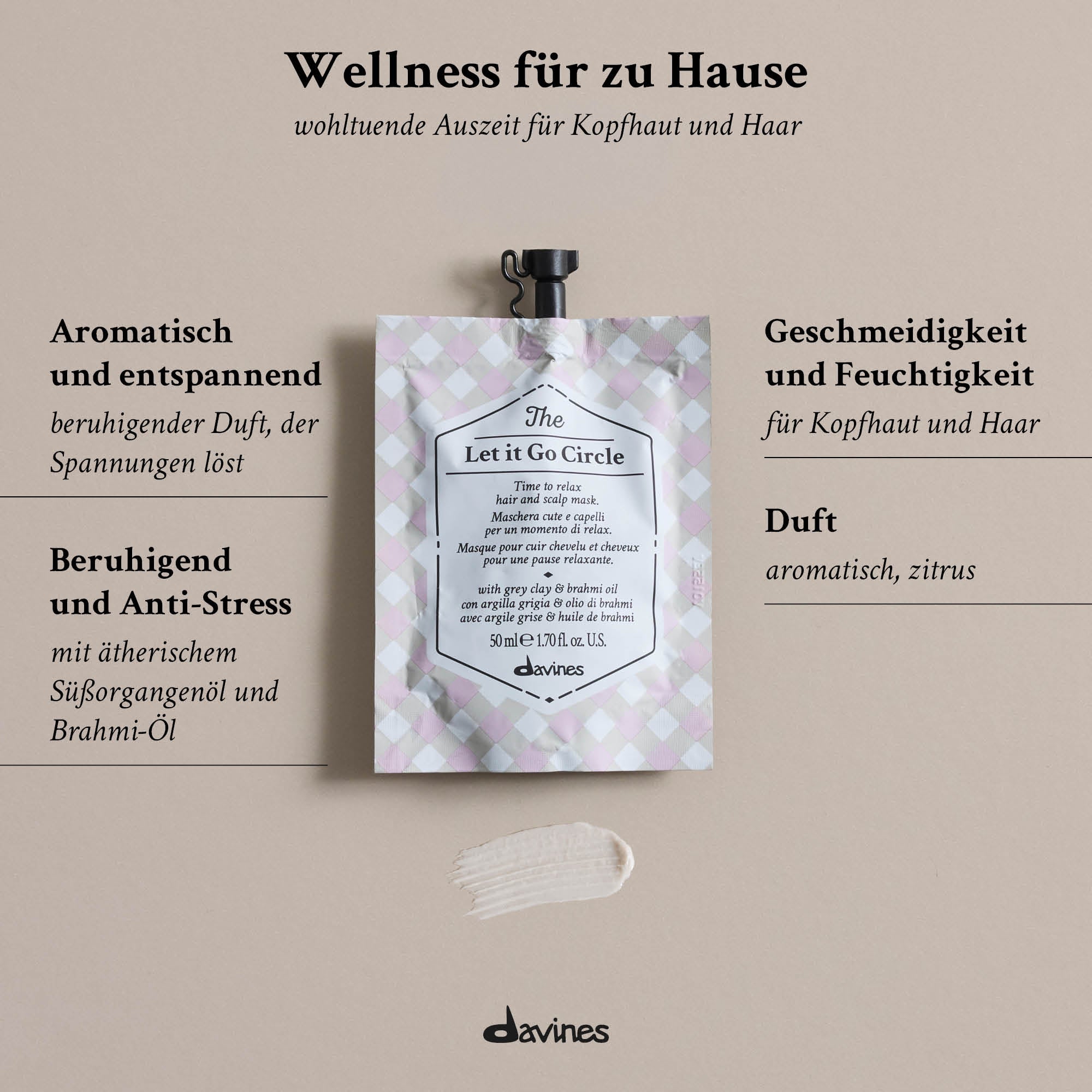 
Davines Germany The Let It Go Circle - Feuchtigkeitsspendende und geschmeidig machende Haarmaske für die Kopfhaut und Haare, welche eine Auszeit benötigen