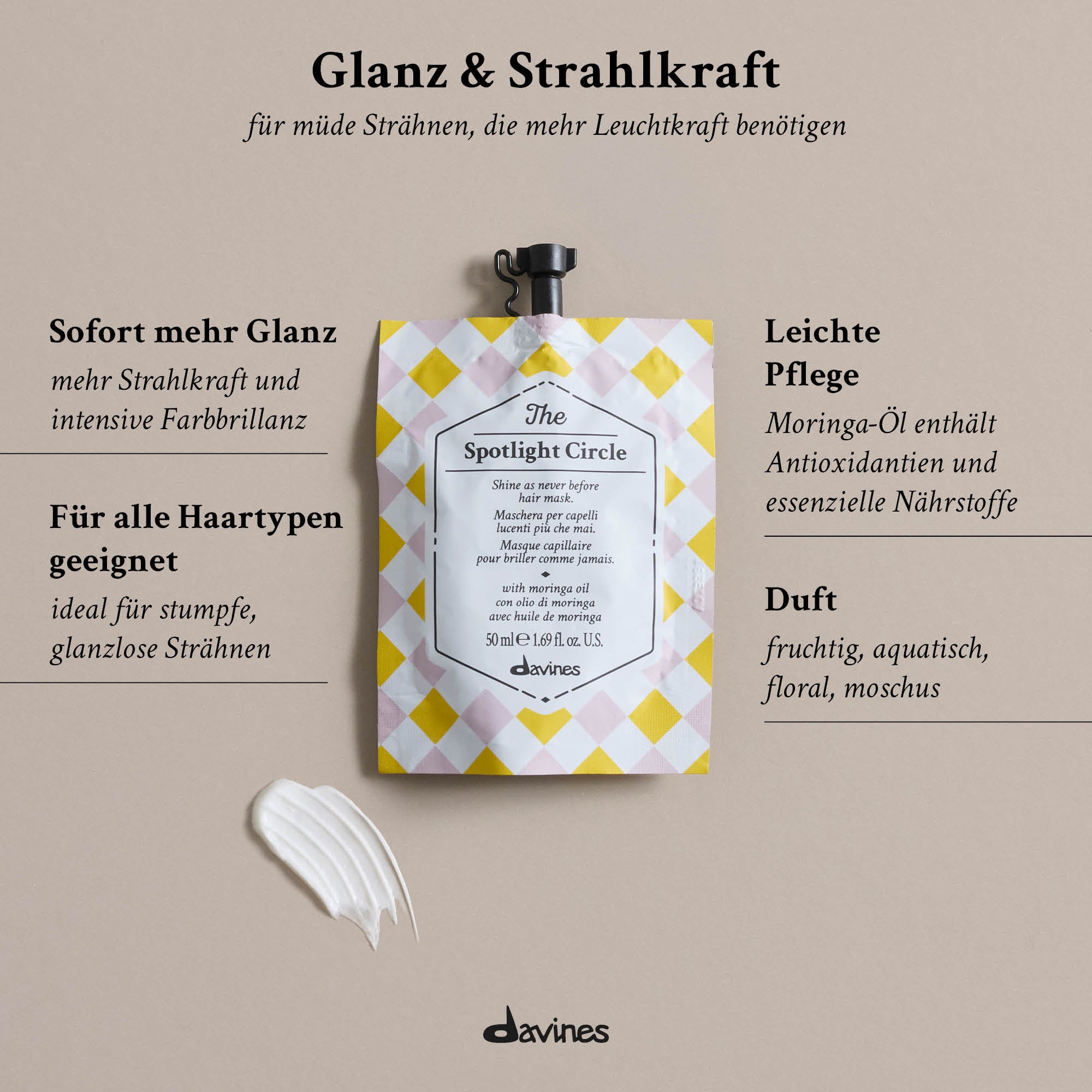 
Davines Germany The Spotlight Circle - Extra glanzgebende Haarmaske für alle Haartypen