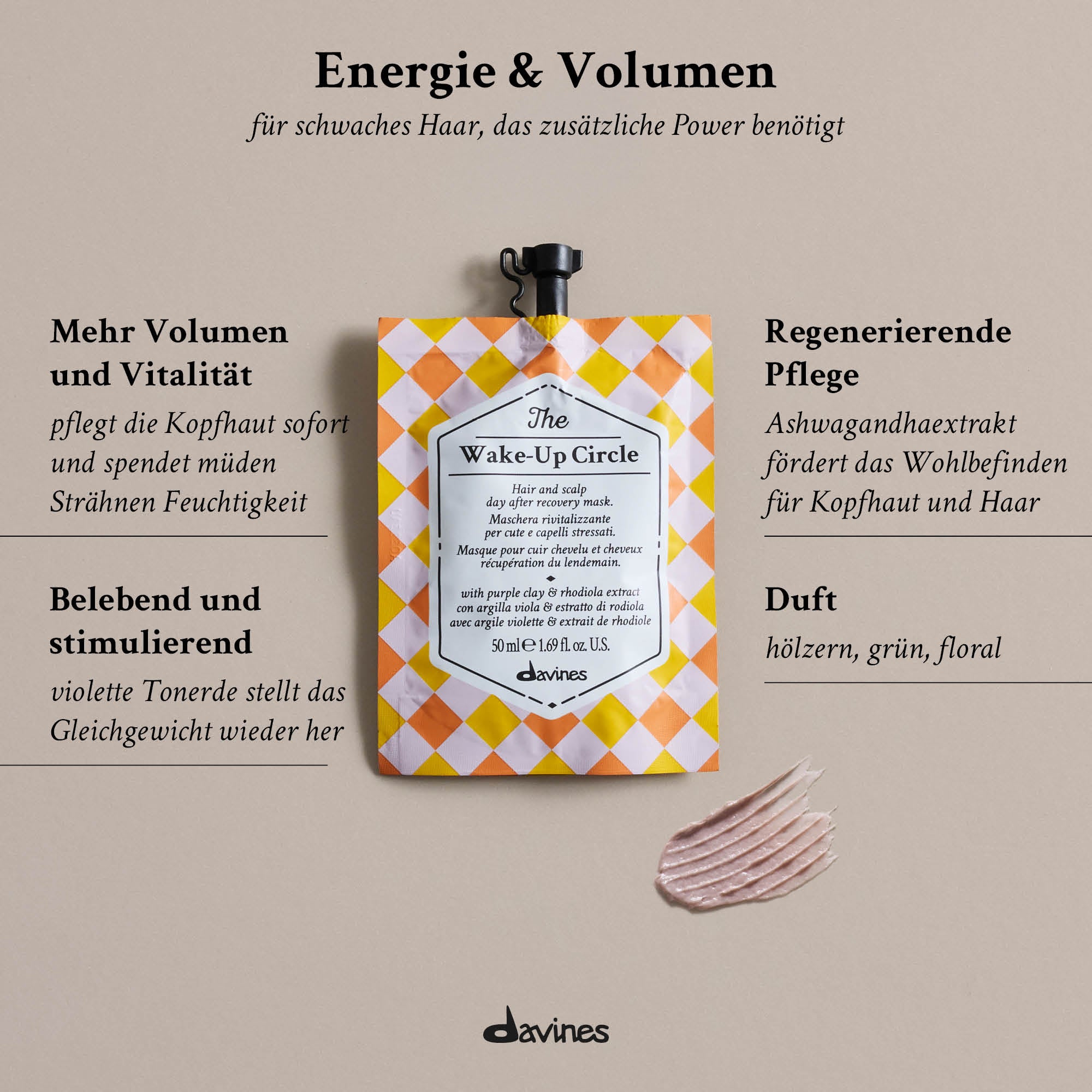 
Davines Germany The Wake-Up Circle - Revitalisierende Haarmaske für gestresstes Haar