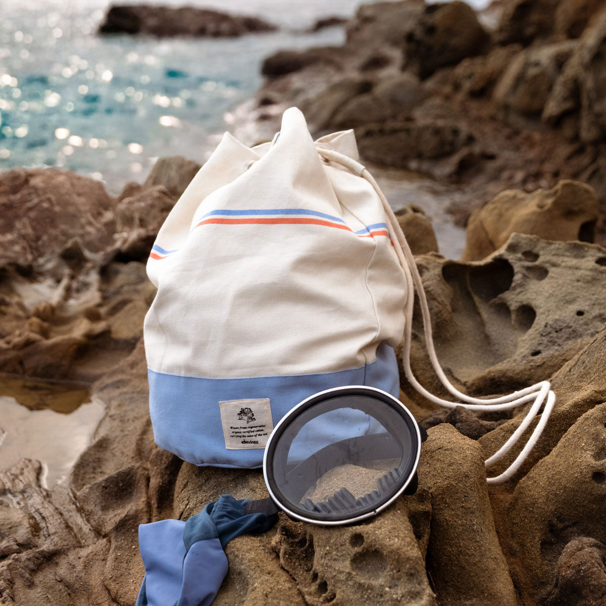 
Davines Germany Ocean Keeper Rucksack - Geräumiger Sommerrucksack aus ROC-zertifizierter Baumwolle